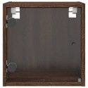 Szafka nocna ze szklanymi drzwiami, brązowy dąb, 35x37x35 cm