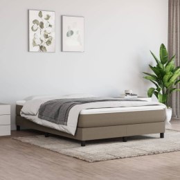 Łóżko kontynentalne z materacem, taupe, tkanina, 160x200 cm