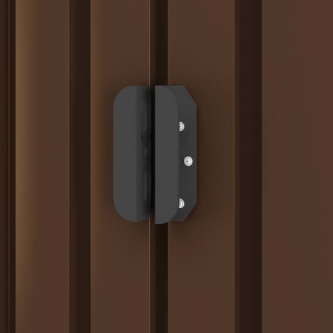 Szopa ogrodowa, brązowa, 204 x 132 x 186 cm, stalowa