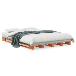 Łóżko z palet, woskowy brąz, 140x200 cm, lite drewno sosnowe