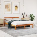 Rama łóżka z wezgłowiem, woskowy brąz, 120x190 cm, sosnowa