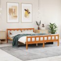 Rama łóżka z wezgłowiem, woskowy brąz, 150x200 cm, sosnowa