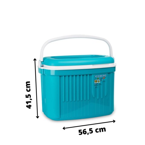 Lodówka turystyczna 42L KAMAI ICEBERG na wkłady mrożące, turkusowa z białą rączką Lodówka turystyczna 42L KAMAI ICEBERG na wkłady mrożące, turkusowa z białą rączką