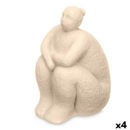 Figurka Dekoracyjna Beżowy Dolomite 18 x 30 x 19 cm (4 Sztuk) Kobieta Na siedząco