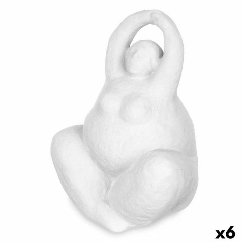 Figurka Dekoracyjna Biały Dolomite 14 x 18 x 11 cm (6 Sztuk) Kobieta Yoga
