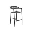 Taboret Home ESPRIT Czarny Ciemny szary Aluminium Rattan 52 x 55 x 105 cm