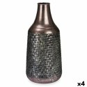 Wazon Srebrzysty Metal 21 x 44 x 21 cm (4 Sztuk) Z reliefem