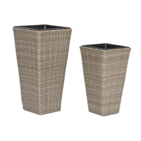 Zestaw doniczek Home ESPRIT polipropylen Rattan 31 x 31 x 61 cm