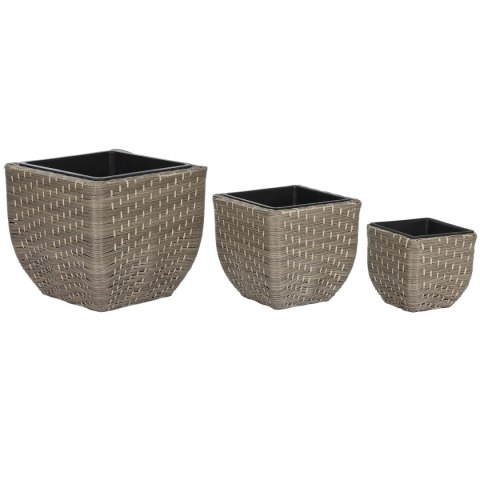 Zestaw doniczek Home ESPRIT polipropylen Rattan 40 x 40 x 36 cm