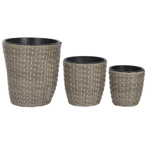 Zestaw doniczek Home ESPRIT polipropylen Rattan 40 x 40 x 45 cm