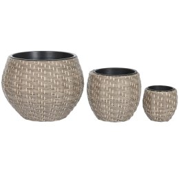 Zestaw doniczek Home ESPRIT polipropylen Rattan 49 x 49 x 36 cm