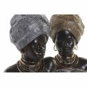 Figurka Dekoracyjna DKD Home Decor 24 x 18 x 36 cm Srebrzysty Złoty Kolonialny Afrykanka (2 Sztuk)