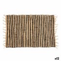 Dywan Czarny Naturalny Paski 60 x 1 x 90 cm (12 Sztuk)