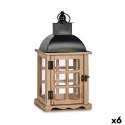 Lampa Czarny Metal Drewno Brązowy (14 x 40 x 20 cm) (6 Sztuk)