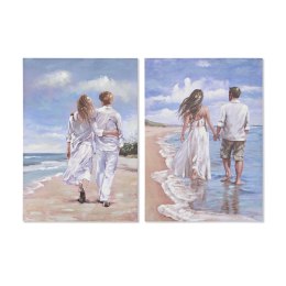 Obraz Home ESPRIT Plaża Śródziemnomorski 70 x 3 x 100 cm (2 Sztuk)