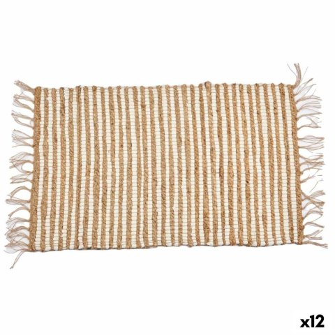 Dywan Biały Naturalny Paski 60 x 1 x 90 cm (12 Sztuk)