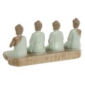 Figurka Dekoracyjna Home ESPRIT Biały Kolor Zielony Budda Orientalny 24 x 9 x 11 cm (2 Sztuk)