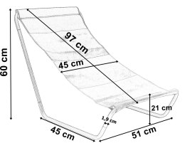 Leżak turystyczny plażowy składany Olek- żółte pasy
