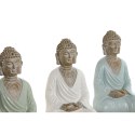 Figurka Dekoracyjna Home ESPRIT Biały Kolor Zielony Turkusowy Budda Orientalny 12 x 12 x 18,5 cm (3 Sztuk)