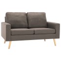 2-osobowa sofa, kolor taupe, tapicerowana tkaniną