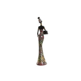 Figurka Dekoracyjna Home ESPRIT Wielokolorowy Afrykanka 10 x 7,5 x 38,5 cm (2 Sztuk)