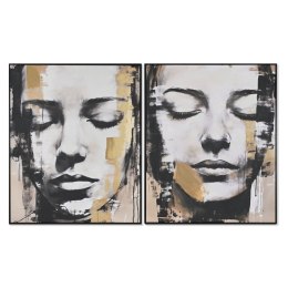 Obraz Home ESPRIT Kobieta Złoty 100 x 4 x 120 cm (2 Sztuk)