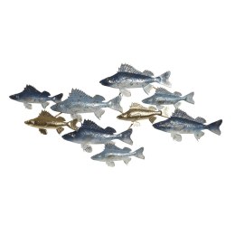 Dekoracja ścienna Home ESPRIT Niebieski Złoty Śródziemnomorski Ryby 118 x 6,5 x 58 cm