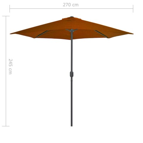 Półparasol balkonowy, aluminium, terakota, 270x135x245 cm