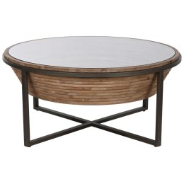 Stolik Home ESPRIT Szkło Drewno świerkowe 102 x 102 x 46 cm