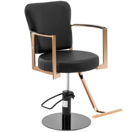Fotel fryzjerski barberski kosmetyczny z podnóżkiem Physa NEWENT - czarny z różowym złotem