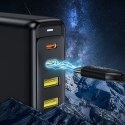 Ładowarka zasilacz GaN 140W 4 porty 2x USB-C + 2x USB - czarna