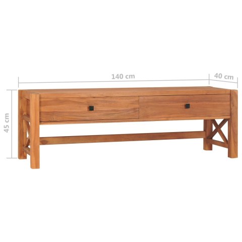 Szafka pod telewizor, 140x40x45 cm, drewno tekowe z odzysku