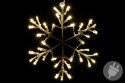 Świąteczna LED dekoracja - płatek śniegu, 30 cm, ciepła biel