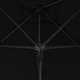 Parasol ogrodowy na stalowym słupku, czarny, 300x230 cm
