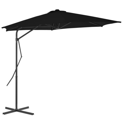 Parasol ogrodowy na stalowym słupku, czarny, 300x230 cm