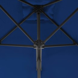 Parasol ogrodowy na stalowym słupku, niebieski, 300x230 cm