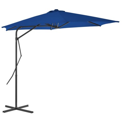 Parasol ogrodowy na stalowym słupku, niebieski, 300x230 cm