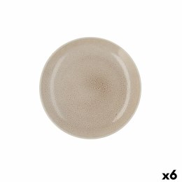 Płaski Talerz Ariane Porous Beżowy Ceramika Ø 27 cm (6 Sztuk)