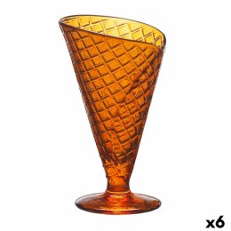 Puchar do lodów i koktajli Gelato Pomarańczowy Szkło 210 ml (6 Sztuk)