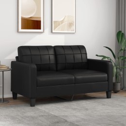 2-osobowa sofa, czarna, 140 cm, sztuczna skóra