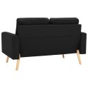 2-osobowa sofa, czarna, tapicerowana tkaniną