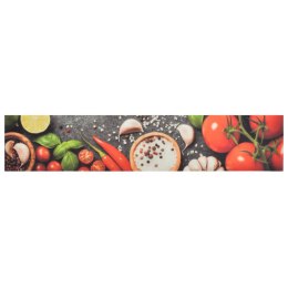 Dywanik kuchenny, wzór w warzywa, 60x300 cm, aksamit