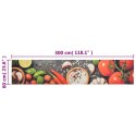 Dywanik kuchenny, wzór w warzywa, 60x300 cm, aksamit