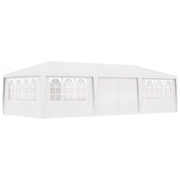 Namiot imprezowy ze ściankami, 4x9 m, biały, 90 g/m²