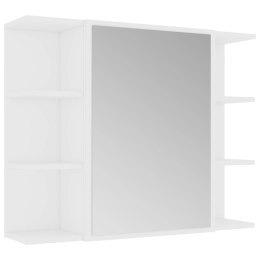 Szafka łazienkowa z lustrem, biała, 80 x 20,5 x 64 cm