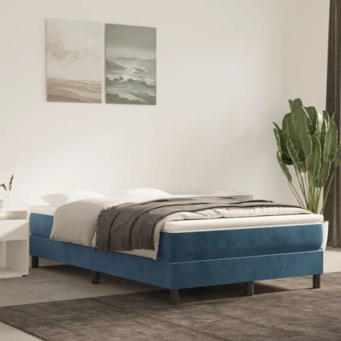 Łóżko kontynentalne, ciemnoniebieska, 120x200cm obite aksamitem