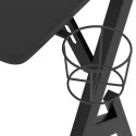 Biurko do gier z nogami w kształcie Y, czarne, 90x60x75 cm