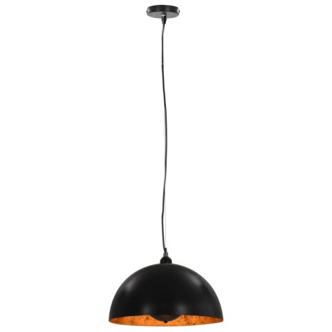 Lampy sufitowe, 2 szt., czarno-złote, półkoliste, 40 cm, E27