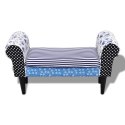 Patchworkowa ławka, niebiesko-biała