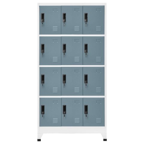 Szafka zamykana na klucz, jasno- i ciemnoszara, 90x45x180 cm